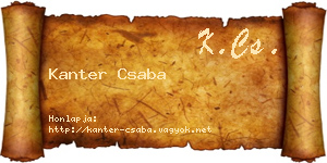 Kanter Csaba névjegykártya