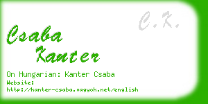 csaba kanter business card